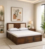 Buy heavy duty sheesham wood king size bed with storage online at best price in india