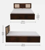 Buy heavy duty sheesham wood king size bed with storage online at best price in india - Image 8