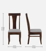 Heritage Solid Sheesham Wood 4 Seater Dining Table Set with Cushioned Chairs - Image 9