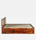 Solid wood bed with elegant headboard design - Image 9