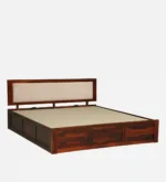 Traditional wooden bed with elegant carved headboard - Image 6