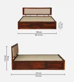 Traditional wooden bed with elegant carved headboard - Image 7