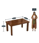 Dlvora Sheesham Wood 6 Seater Dining Set with Bench and Cushioned Chairs - Image 4