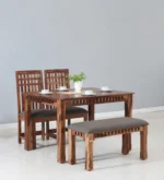 Alvora Wooden Dining Table in Pure Natural Finish with Elegant Design