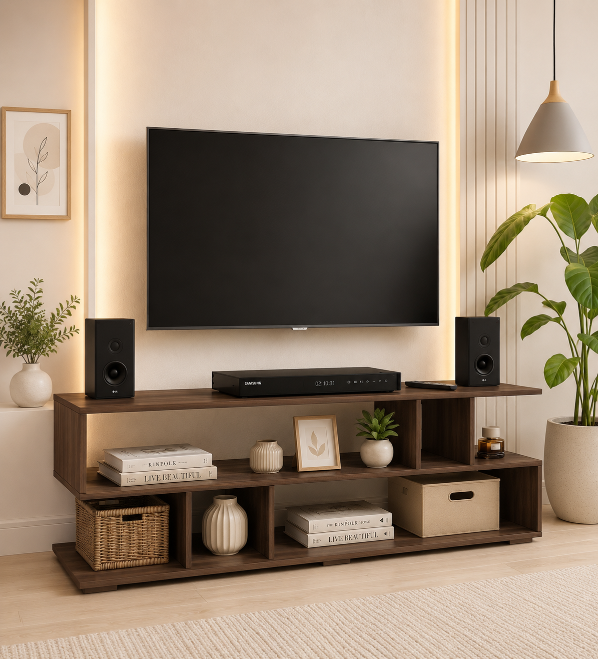 Aravali Premium Sheesham Wood Media Console In Earthy Brown Finish classic wood (1) Aravali Premium Sheesham Wood Media Console In Earthy Brown Finish - Image 1