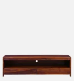 Ashford Sheesham Wood Media Console in Scratch Resistant Honey Oak Finish - Image 2