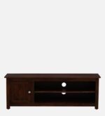 Ashford Sheesham Wood Media Console in Scratch Resistant Honey Oak Finish - Image 2