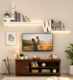 Ashford Sheesham Wood Media Console in Scratch Resistant Honey Oak Finish