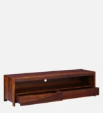 Ashford Sheesham Wood Media Console in Scratch Resistant Honey Oak Finish - Image 4
