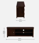 Ashford Sheesham Wood Media Console in Scratch Resistant Honey Oak Finish - Image 7