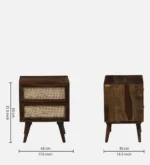 Ashton Sheesham Wood Bedside Table in Honey Oak Finish - Image 6