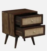 Ashton Sheesham Wood Bedside Table in Honey Oak Finish - Image 7