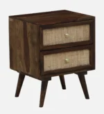 Ashton Sheesham Wood Bedside Table in Honey Oak Finish - Image 8