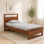 Ava Sheesham Wood Single Bed In Provincial Teak Finish with Trundle