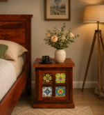 BakAura Minimal Solid Wood Side Table for Bedroom