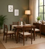Balvona Solid Wood Dining Table in Earthy Natural Tone