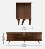 Brentwood Rubberwood TV Stand in Fade Resistant Natural Wenge Finish - Image 4
