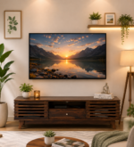 Brentwood Rubberwood TV Stand in Fade Resistant Natural Wenge Finish