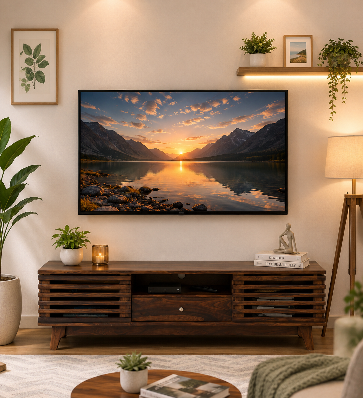 Brentwood Rubberwood TV Stand in Fade Resistant Natural Wenge Finish classicwood (1) Brentwood Rubberwood TV Stand in Fade Resistant Natural Wenge Finish - Image 1