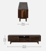 Brentwood Rubberwood TV Stand in Fade Resistant Natural Wenge Finish - Image 3