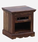 CapleEdge Wooden Bedside Table in Natural Finish - Image 5