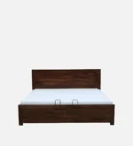 Casper Contemporary Wooden Storage Bed with Hydraulic Lift and Soft Cushion Headboard - Image 3