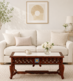 Cedar Wood Cabin Style Coffee Table in Chestnut Finish