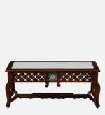 Cedar Wood Cabin Style Coffee Table in Chestnut Finish - Image 4