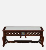 Cedar Wood Cabin Style Coffee Table in Chestnut Finish - Image 5