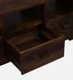 Cedarvale Acacia Solid Wood Media Unit in Stain Resistant Golden Teak Finish - Image 9