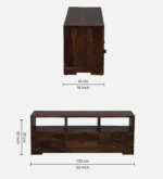 Cedarvale Acacia Solid Wood Media Unit in Stain Resistant Golden Teak Finish - Image 3