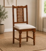 Trisa Sheesham Wood Dining Chairs in Scratch Resistant Honey Oak Finish (Set Of 2)