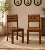 Nain Sheesham Wood Dining Chair In Rustic teak Finish (Set Of 2)