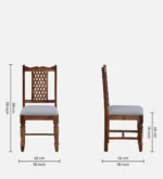 Trisa Sheesham Wood Dining Chairs in Scratch Resistant Honey Oak Finish (Set Of 2) - Image 3