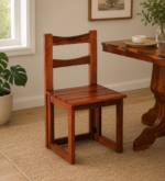 Nain Sheesham Wood Folding Dining Chair In Honey Oak Finish