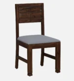 Nain Sheesham Wood Dining Chairs In Provincial Teak Finish with Grey Cushion (Set Of 2) - Image 4