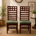 Street Teak Wood Dining Chair (Brown Green)