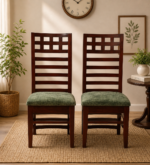 Street Teak Wood Dining Chair (Brown Green)
