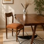 Sky Retro Dining Chair In Natural Teak Finish