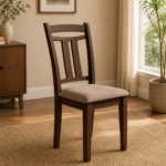 place Solid Wood Dining Chair In Mahogany Colour