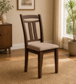 place Solid Wood Dining Chair In Mahogany Colour