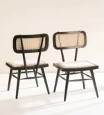 Siker Teak Dining Chair In Charcoal Black Colour - Image 5