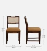 Nain Sheesham Wood Dining Chairs In Provincial Teak Finish - Image 3