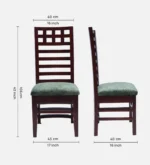 Street Teak Wood Dining Chair (Brown Green) - Image 3