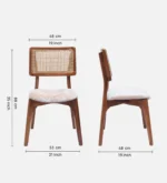 Ice Teak Wood Dining Chair In Teak Gold Finish - Image 3