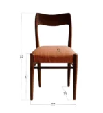 Sky Retro Dining Chair In Natural Teak Finish - Image 5