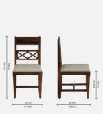 kroump Sheesham Wood Dining Chair In Provincial Teak Finish (Set Of 2) - Image 4