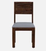 Nain Sheesham Wood Dining Chairs In Provincial Teak Finish with Grey Cushion (Set Of 2) - Image 6