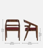 Nain Sheesham Wood Arm Chair In Honey Oak Finish - Image 3
