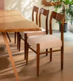 Sky Retro Dining Chair In Natural Teak Finish - Image 3